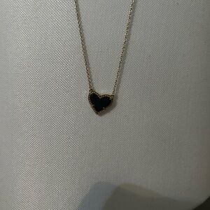 Kendra Scott Gold Necklace with Black Heart Pendant